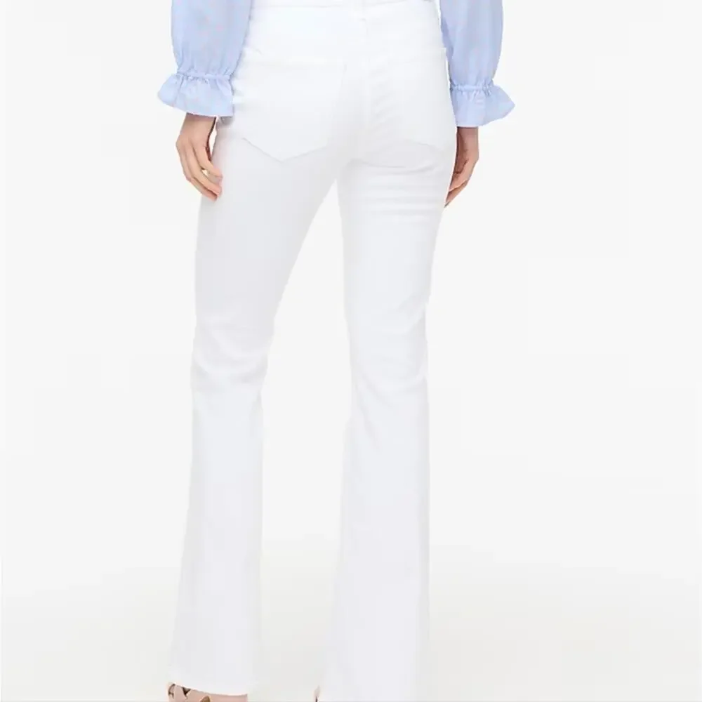 J. Crew Skinny Flare Jean Signature Stretch White Denim Perfecting Pockets 25